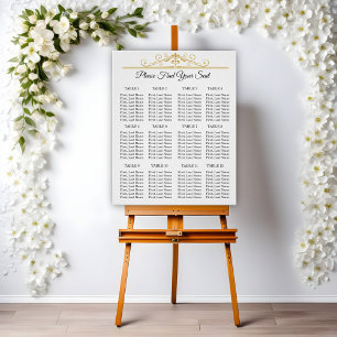 Poster Élégant Mariage Filigree Or