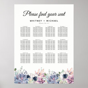 Poster Élégant Mariage Floral Succulent