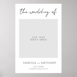 Poster Élégant Mariage moderne photo Selfie Frame