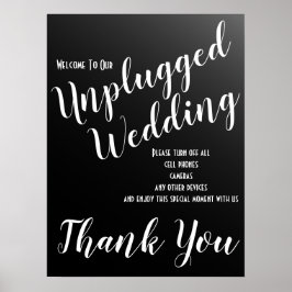 Poster Élégant Mariage noir débranché