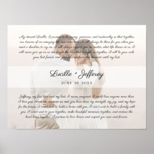 Poster Elégant Mariage Vow Art Anniversaire Couples Photo