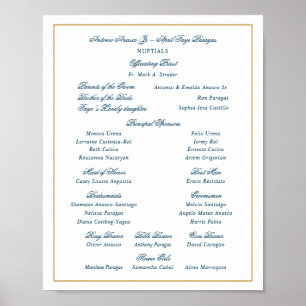Poster Elégant Marine et Mariage d'or Entourage