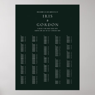 Poster Élégant minimal vert de siège alphabétique