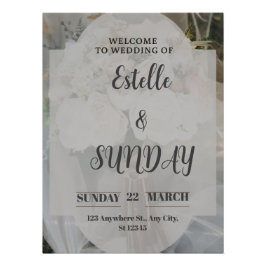 Poster Elegant Minimalist Wedding Welcome Sign