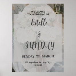 Poster Elegant Minimalist Wedding Welcome Sign