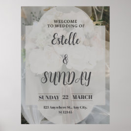 Poster Elegant Minimalist Wedding Welcome Sign
