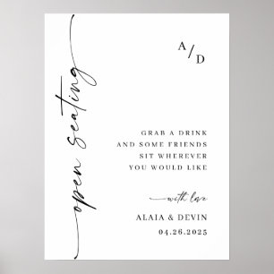 Poster Élégant minimaliste Mariage de bienvenue Calligrap