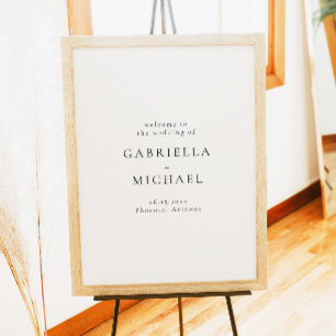 Poster Élégant minimaliste moderne Accueil simple Mariage