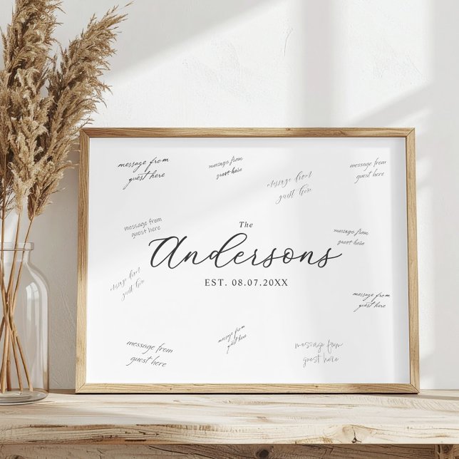 Poster Elegant Modern Wedding Guest Signature (Créateur téléchargé)