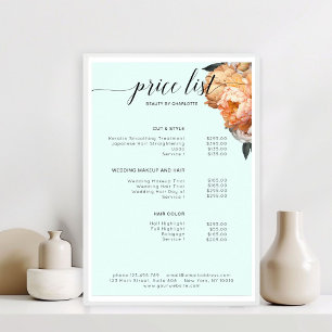 Poster Elégant, moderne, Floral Peony Tarifs