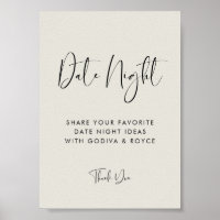Elégant Moderne Lumière Sage Date nuit idées signe