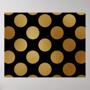 Poster Élégant moderne or doré Pois Motif  