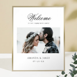 Poster Elegant moderne Photo Engagement Party Bienvenue