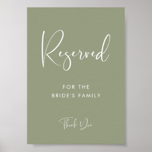 Poster Elégant & moderne Sage Green mariage Signal réserv