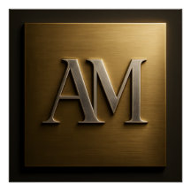 Élégant Monogramme AM Or Doré Luxueux Métallisé S