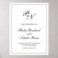 Élégant Monogramme Formel Mariage traditionnel