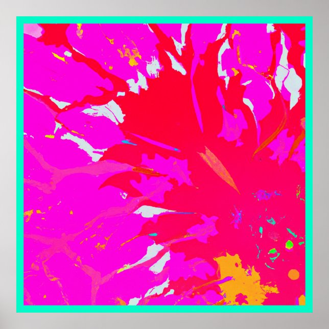 Poster Élégant Motif Abstrait rose (Devant)