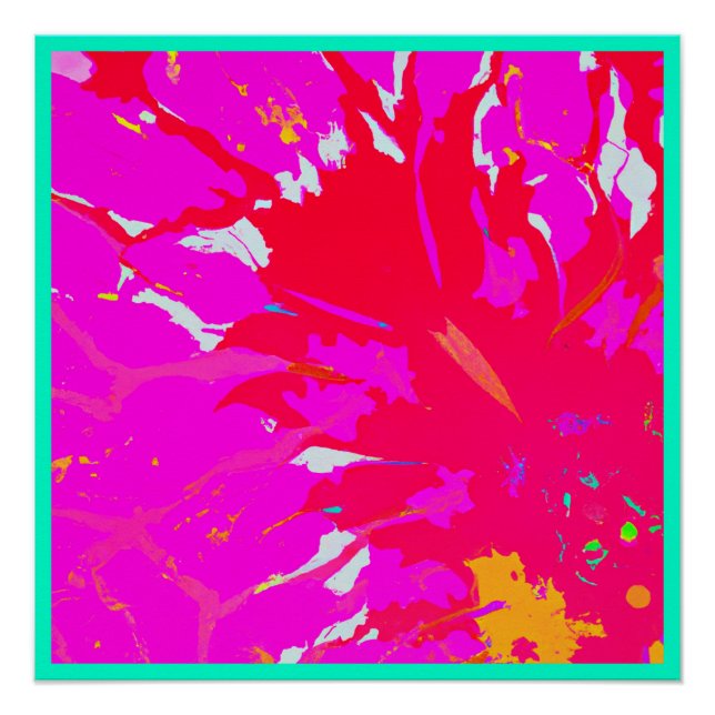 Poster Élégant Motif Abstrait rose (Devant)