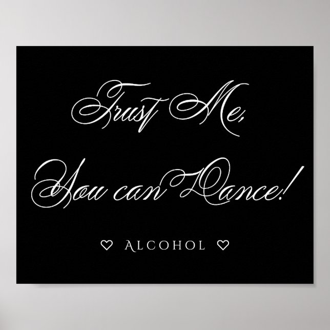 Poster Élégant, on peut danser | Calligraphie blanche amu (Devant)