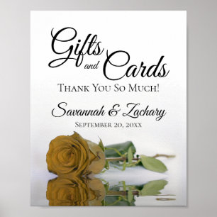 Poster Élégant or Rose Cadeaux et Cartes Mariage Signal