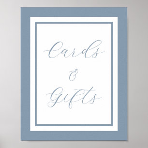 Poster Élégant panneau bleu foncé Cartes et cadeaux