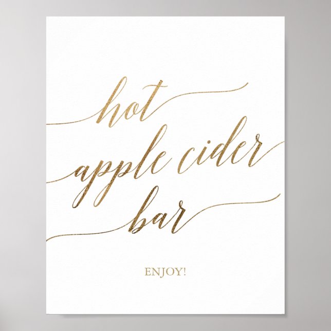 Poster Élégant panneau de bar à cidre chaud aux lettres c (Devant)