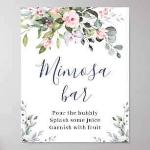 Poster Élégant panneau de barre Eucalyptus Mimosa