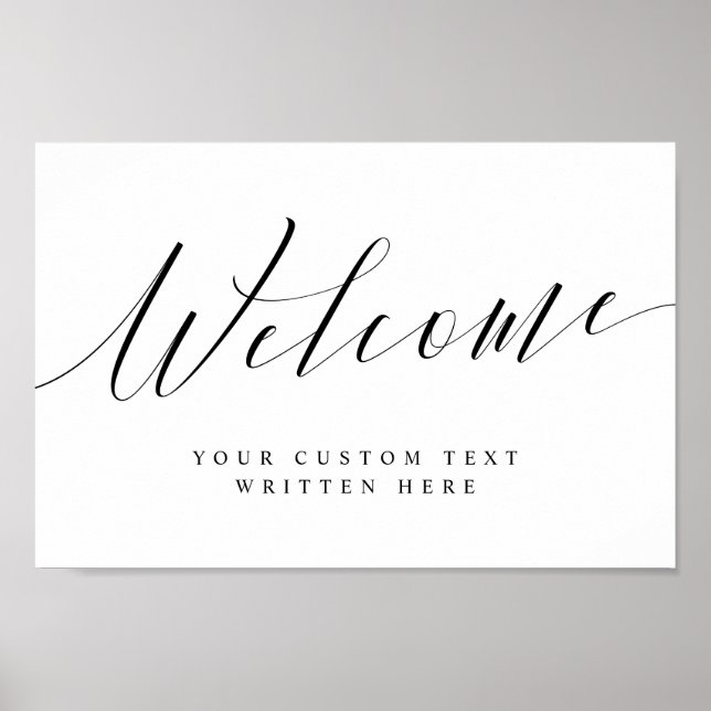 Poster Élégant panneau de bienvenue en écriture calligrap (Devant)
