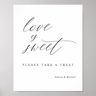 Poster Élégant panneau de calligraphie de mariage l'amour