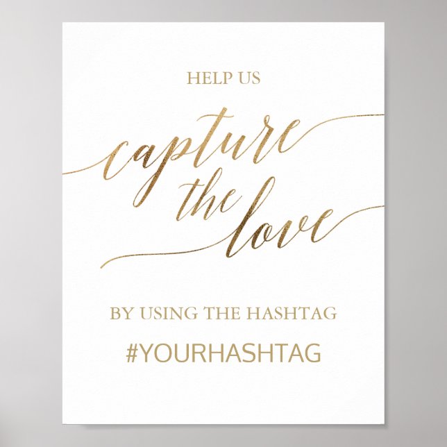 Poster Élégant panneau de calligraphie dorée Capturez l'a (Devant)