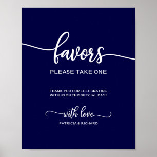 Poster Élégant panneau de signalisation de mariage bleu m