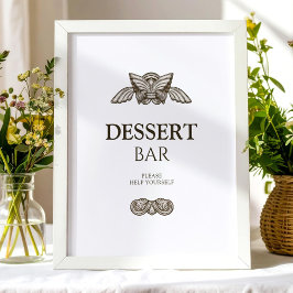 Poster Élégant panneau de table de la barre des desserts
