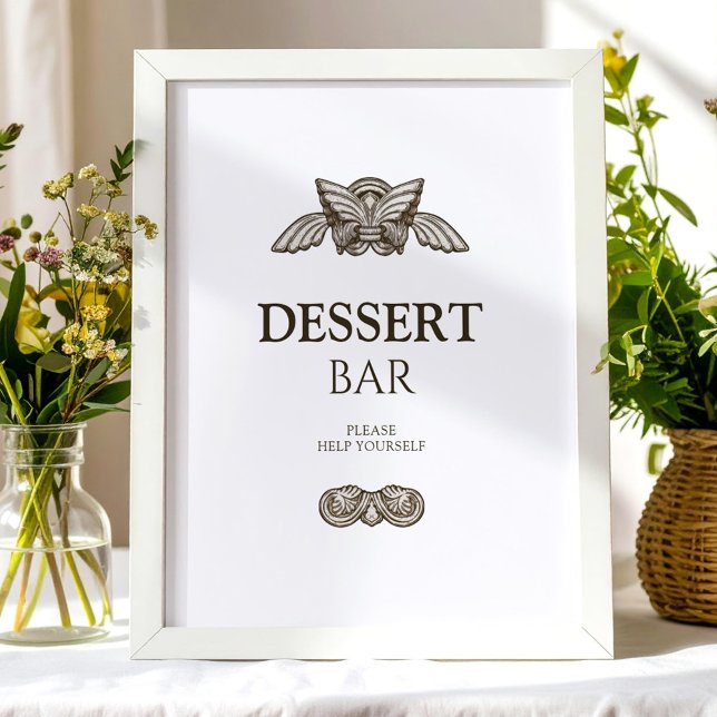 Poster Élégant panneau de table de la barre des desserts  (Créateur téléchargé)