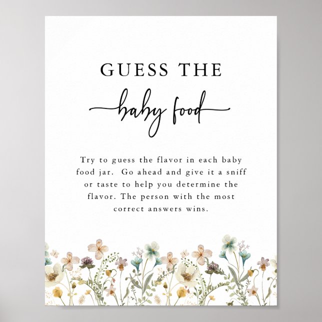 Poster Élégant Panneau pour Baby Shower (Devant)