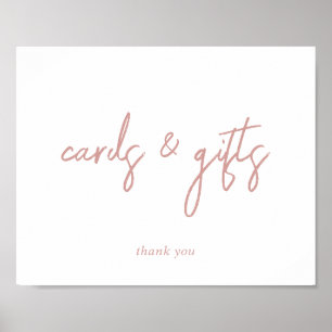 Poster Élégant panneau Rose Dusty Cartes et cadeaux