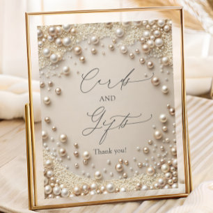 Poster Elégant Pastel Perles et Diamants Cartes et Cadeau