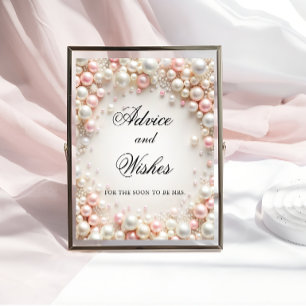 Poster Elegant Pearls Fête des mariées Conseils et souhai
