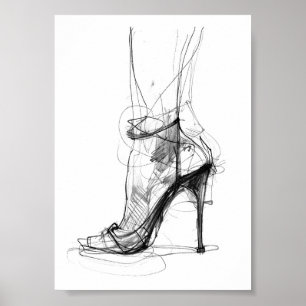 Poster Elégant pied à talon élevé - Style féminin