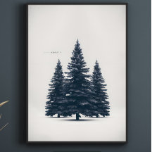 Élégant Pine Tree Holiday Nom de famille Personnal