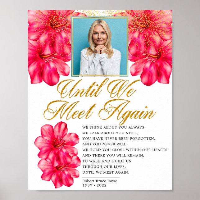 Poster Élégant poème commémoratif des funérailles florale (Devant)
