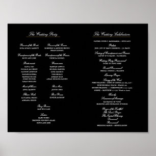 Poster Élégant programme de mariage de script à l'intérie