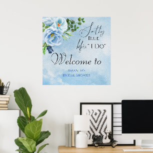 Poster Elégant quelque chose de bleu Fête des mariées Acc