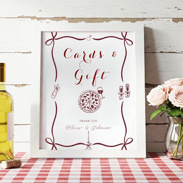 Poster Élégant qui est une fête de fiançailles cadeau & c (Créateur téléchargé)