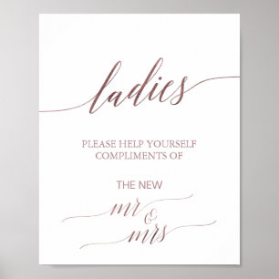 Poster Élégant Rose Gold Calligraphie Dames Salle de bain