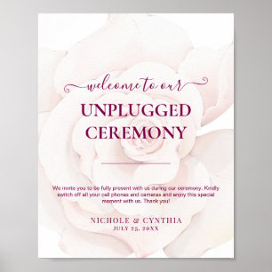Poster Élégant rose poudré aquarelle florale mariage