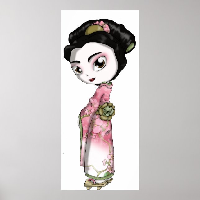 Poster Élégant Sakura Geisha (Devant)