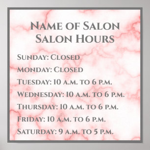 Poster Elégant Salon de Marbre Rose Faux Heures