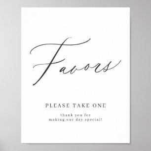 Poster Elégant script mariage faveurs s'il vous plaît pre