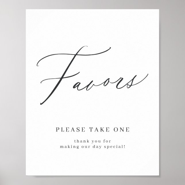 Poster Elégant script mariage faveurs s'il vous plaît pre (Devant)
