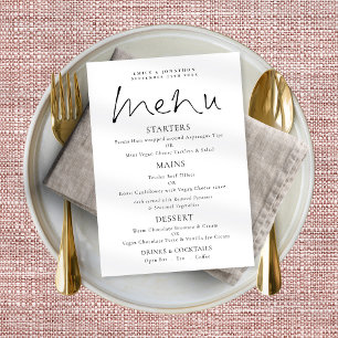 Poster Élégant Script noir Mariage menu